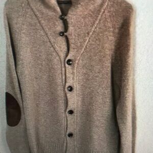 Men's Brown Button-Up Sweater
